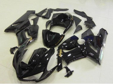 Purchase 2005-2006 Glossy Black Gold Decals Kawasaki ZX6R Motorcycle Fairings UK