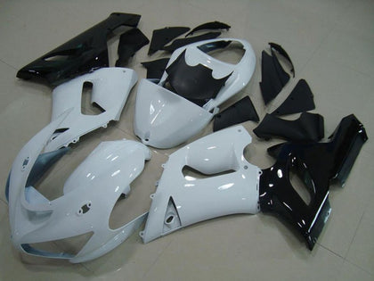 2005-2006 Kawasaki ZX-6R White Black Fairing Kit
