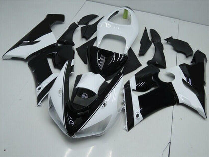 2005-2006 Kawasaki ZX-6R Black White Fairing Kit