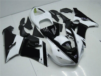 2005-2006 Kawasaki ZX-6R Black White Fairing Kit