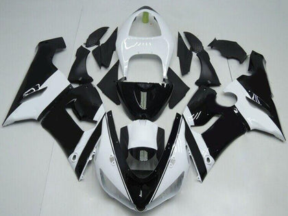 2005-2006 Kawasaki ZX-6R Black White Fairing Kit