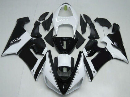2005-2006 Kawasaki ZX-6R Black White Fairing Kit