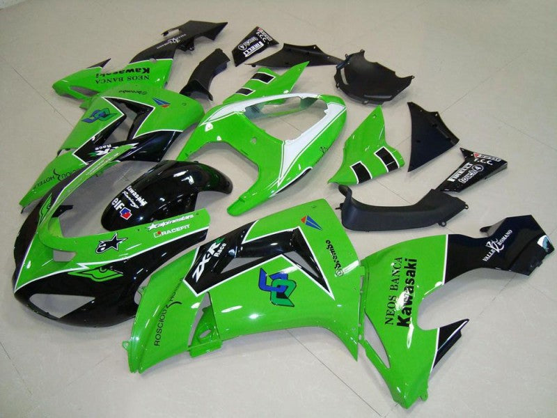 Purchase 2006-2007 Green White Glossy Black Kawasaki ZX10R Motorcycle Fairings UK