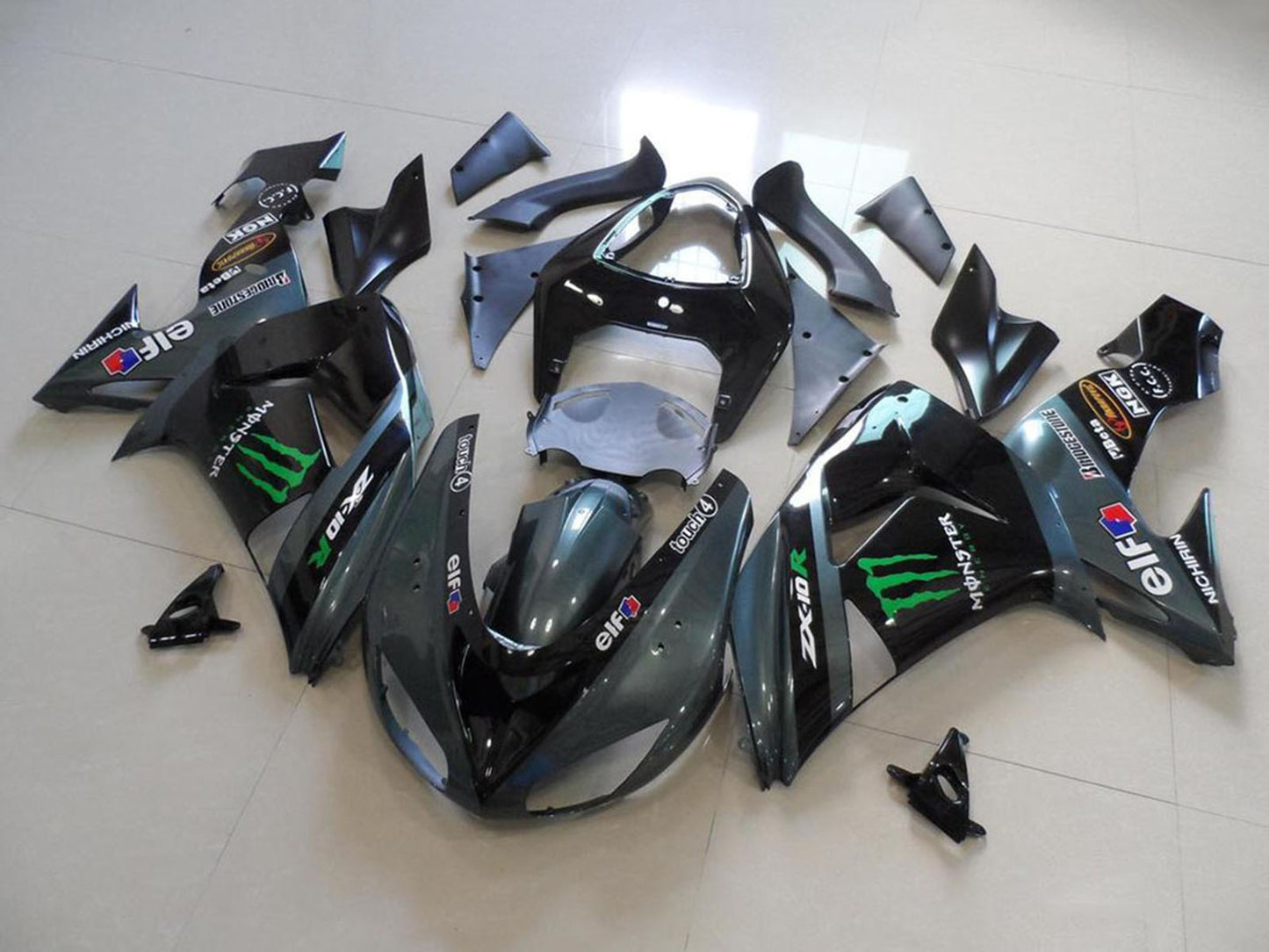 2006-2007 Kawasaki Ninja ZX10R Grey Monster Fairing Kit