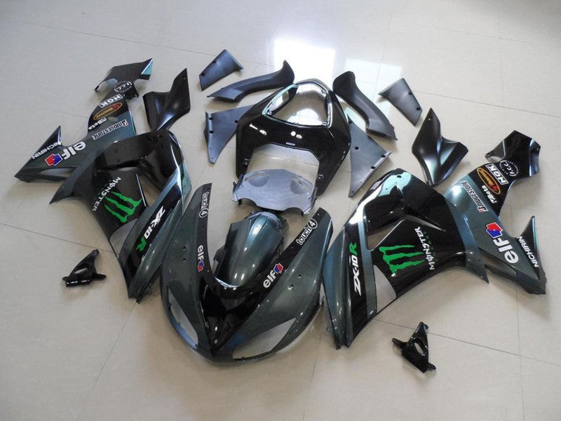 Purchase 2006-2007 Glossy Black Matte Black Green Elf Touch4 Monster Energy Kawasaki ZX10R Motorcycle Fairings UK