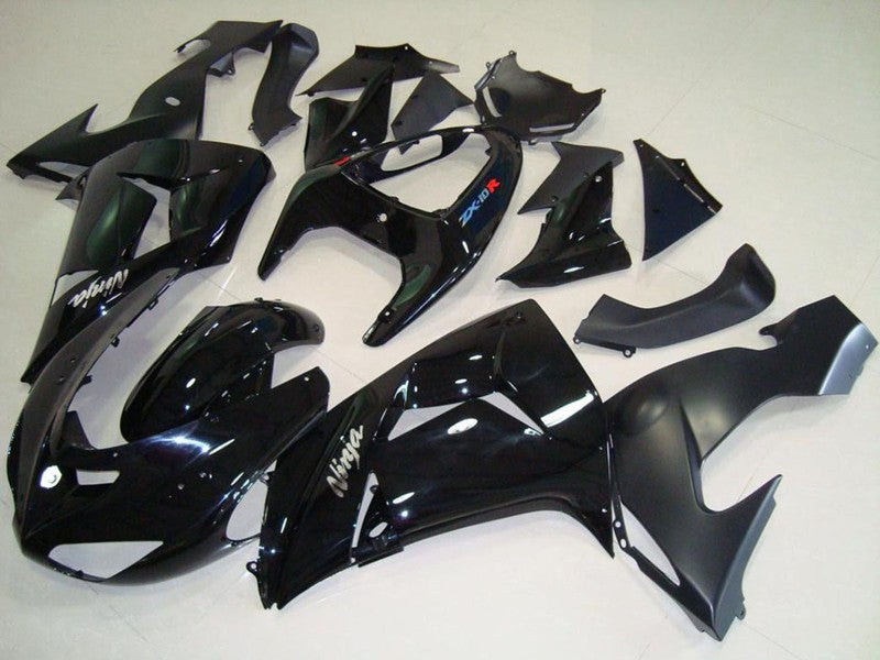 Purchase 2006-2007 Glossy Black Matte Black White Ninja Kawasaki ZX10R Motorcycle Fairings UK