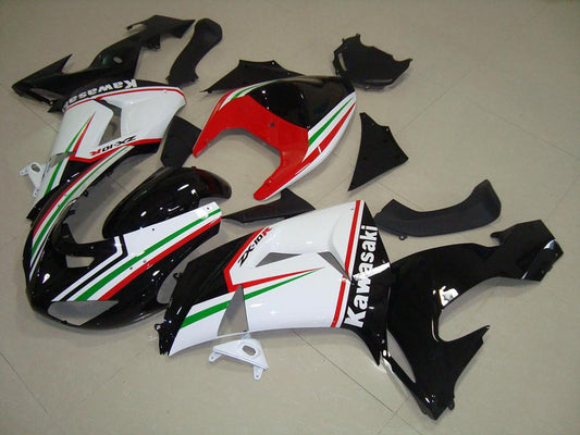 2006-2007 Kawasaki Ninja ZX10R White And Black Fairing Kit