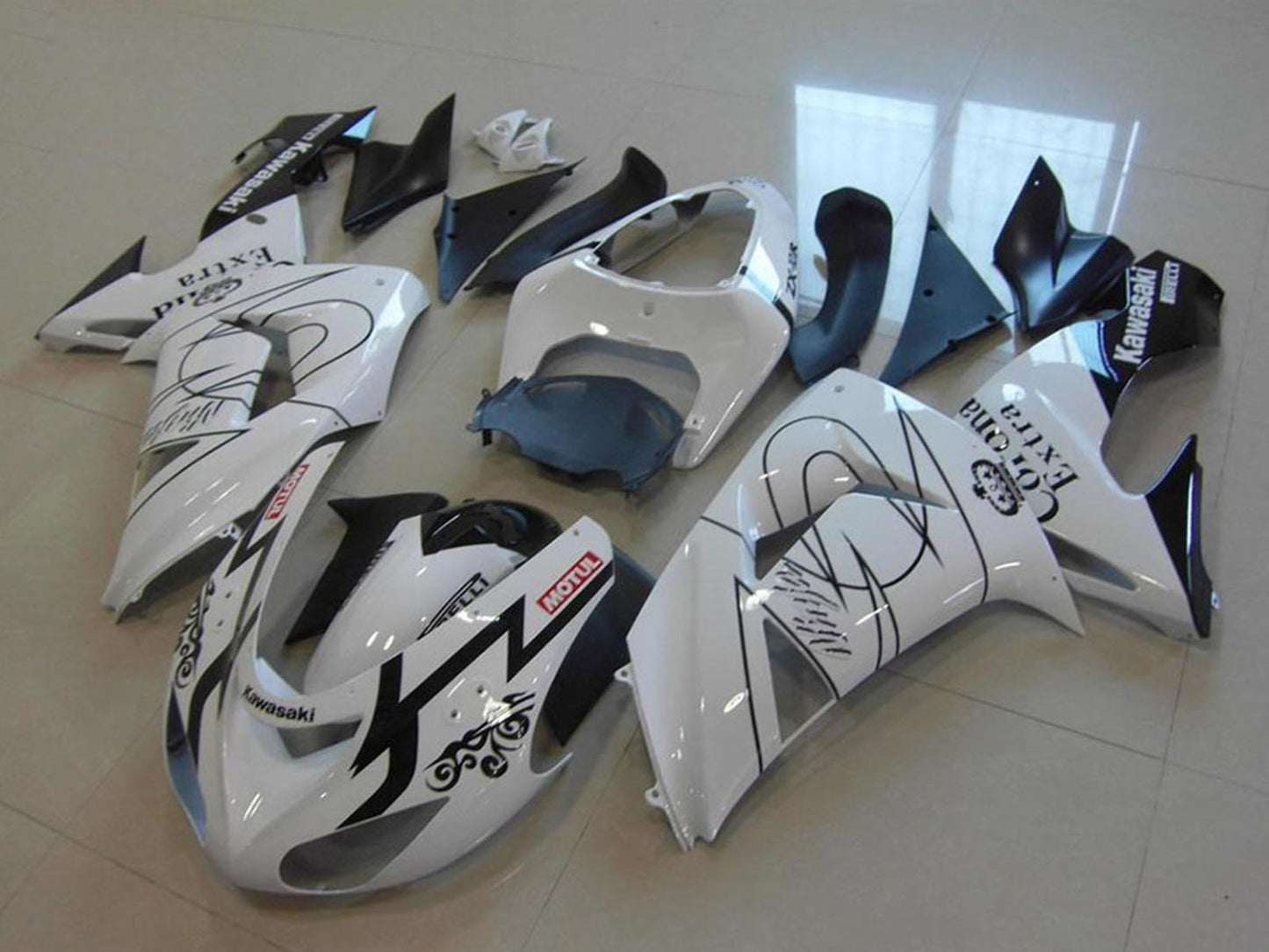 2006-2007 Kawasaki Ninja ZX10R White Corona Fairing Kit