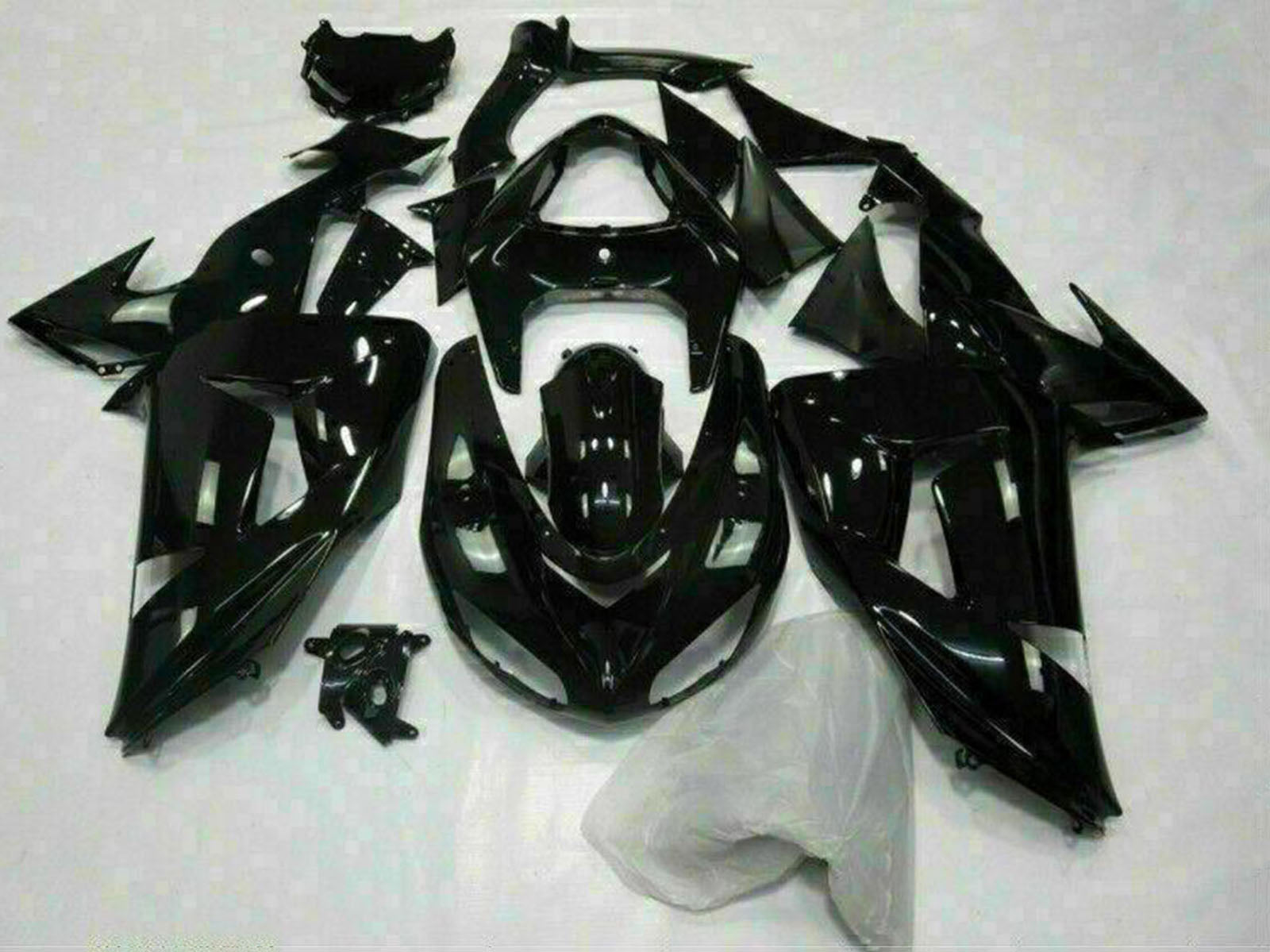 2006-2007 Kawasaki ZX10R Glossy Black Fairing Kit