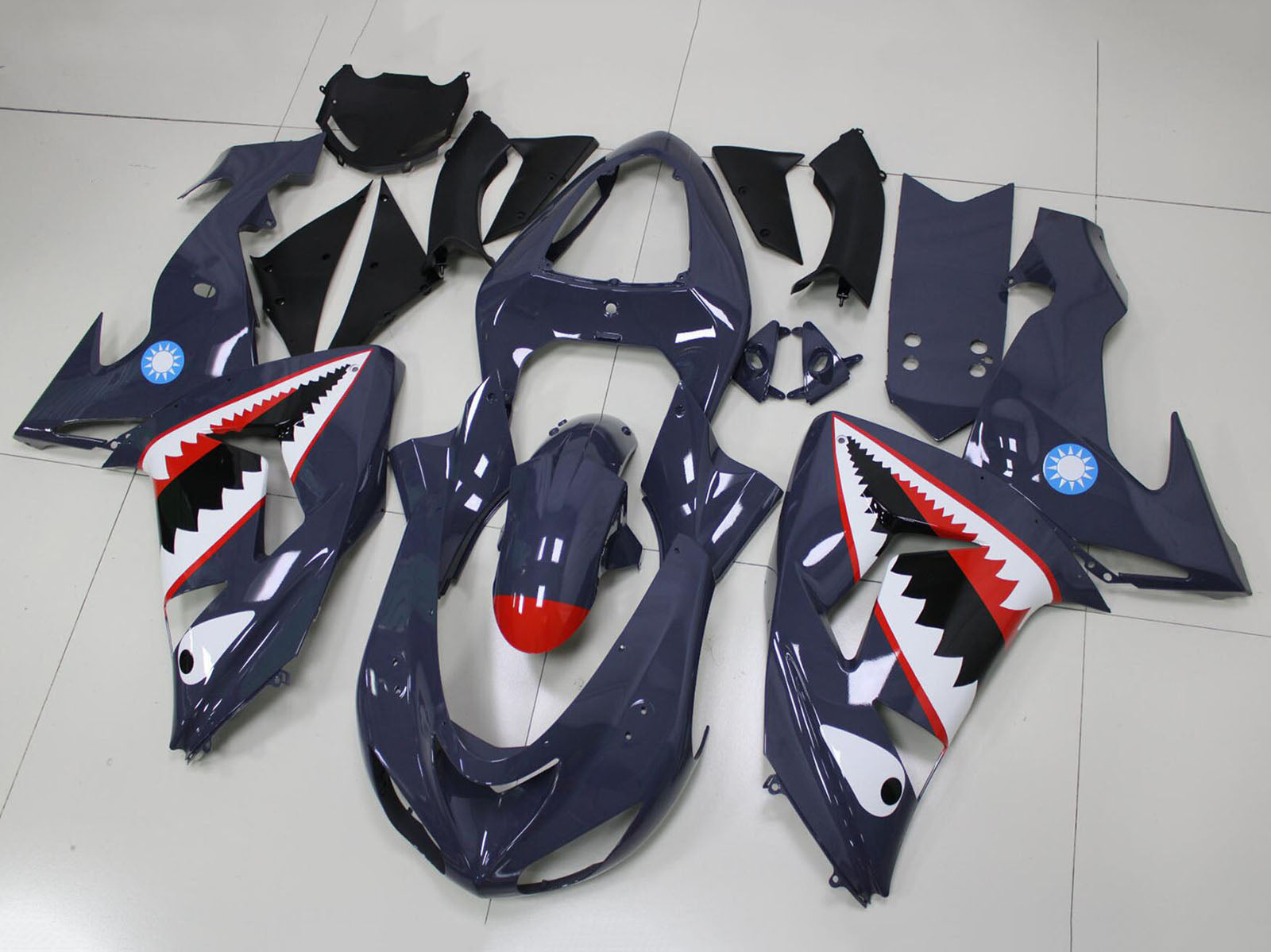 2006-2007 Kawasaki ZX10R Grey Shark Fairing Kit