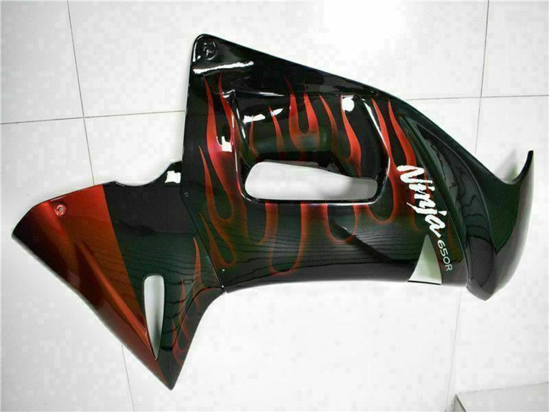 Purchase 2006-2008 Glossy Black Red Flame Kawasaki EX650 Motorcycle Fairings UK