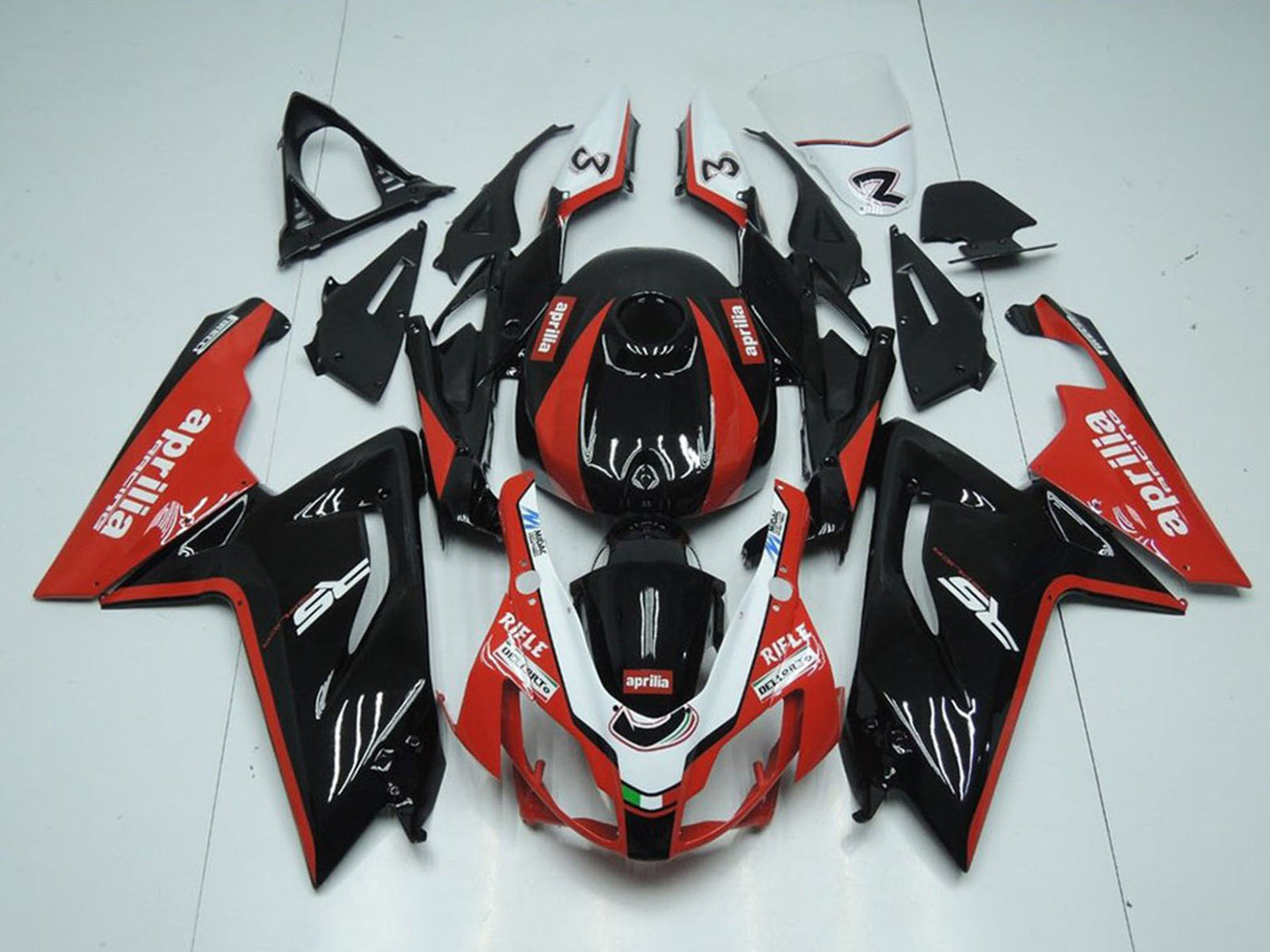 2006-2011 Aprilia RS125 Black And Red Fairing Kit