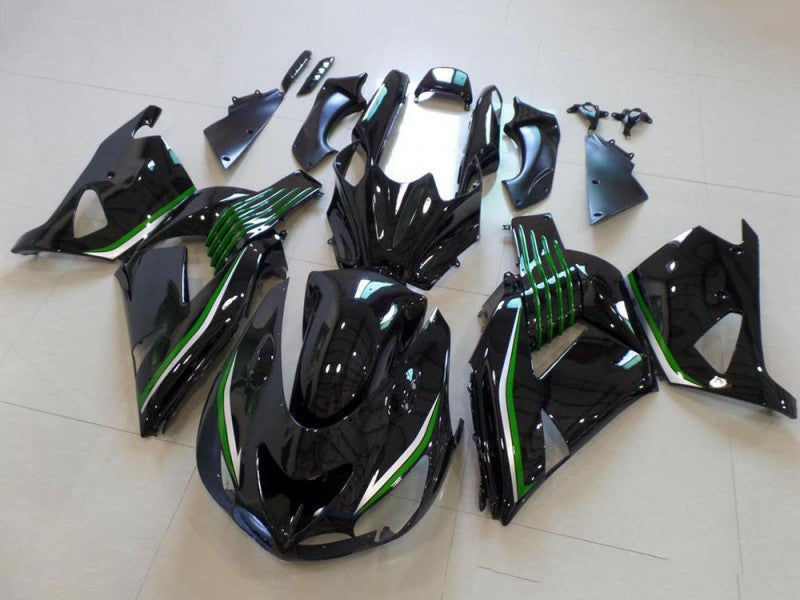 Purchase 2006-2011 Glossy Black Green Line Kawasaki ZX14R ZZR1400 Motorcycle Fairings UK