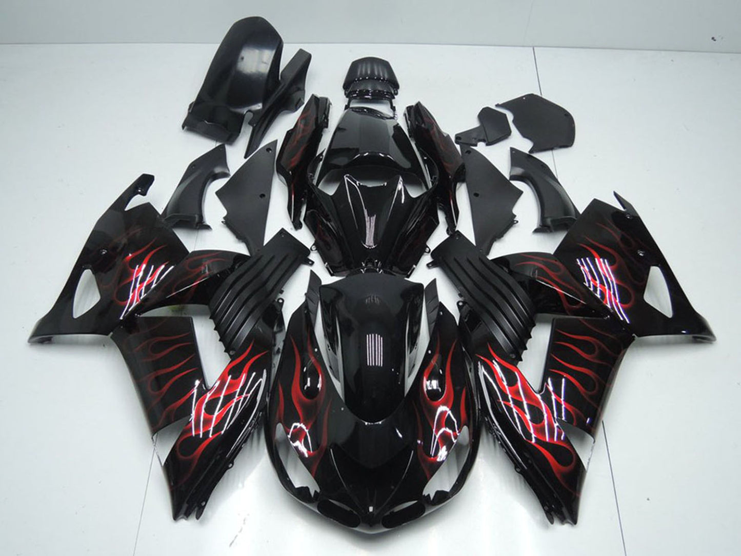 2006-2011 Kawasaki Ninja ZX14R Red Flame Fairing Kit