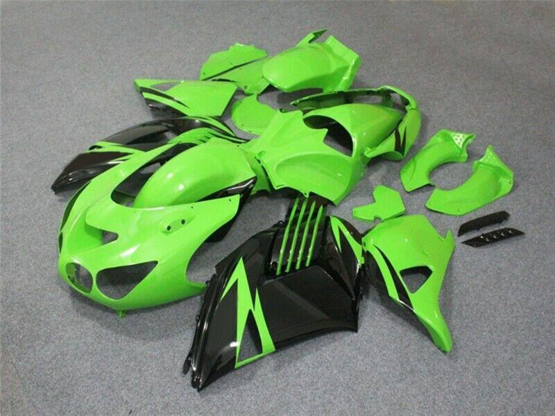 Purchase 2006-2011 Green Glossy Black Kawasaki ZX14R ZZR1400 Motorcycle Fairing UK