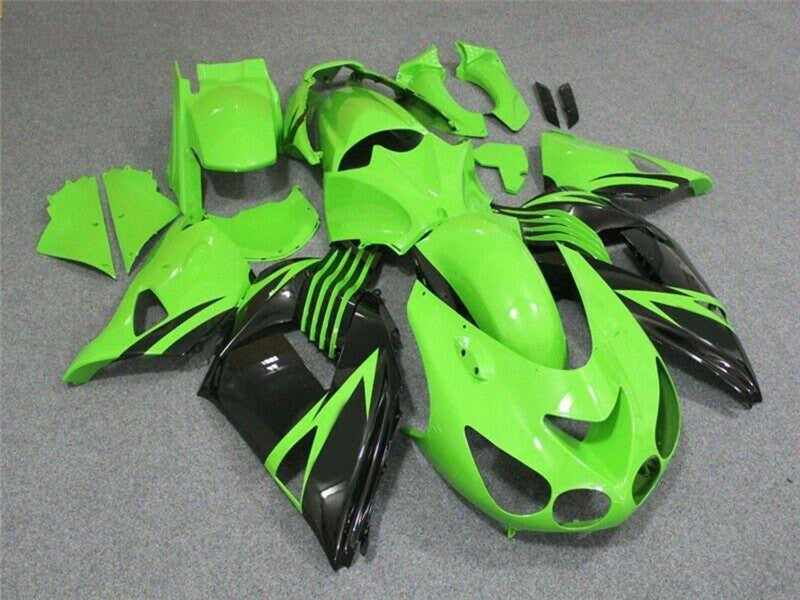 Purchase 2006-2011 Green Glossy Black Kawasaki ZX14R ZZR1400 Motorcycle Fairing UK