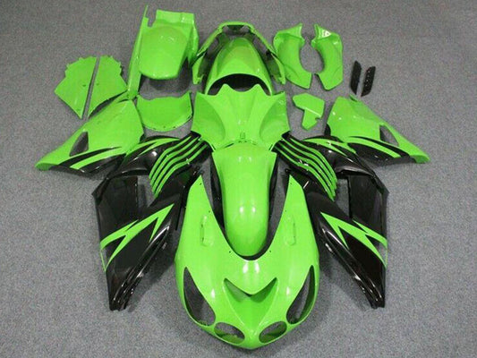 2006-2011 Kawasaki Ninja ZX14R Green Black Fairing Kit