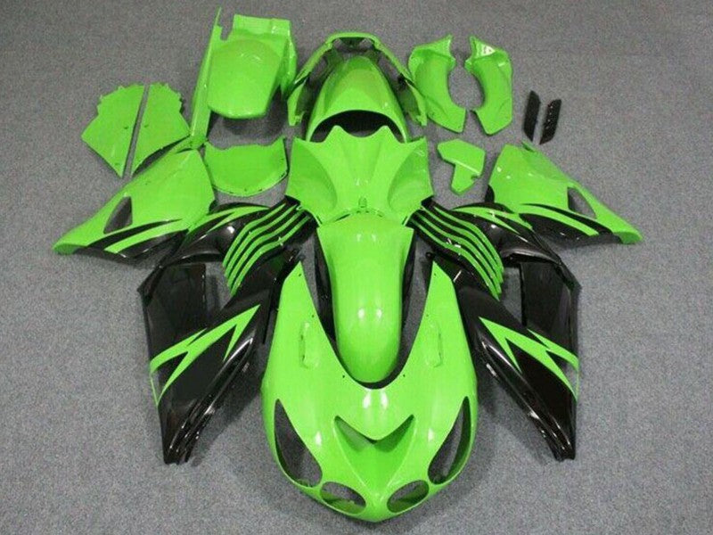 Purchase 2006-2011 Green Glossy Black Kawasaki ZX14R ZZR1400 Motorcycle Fairing UK