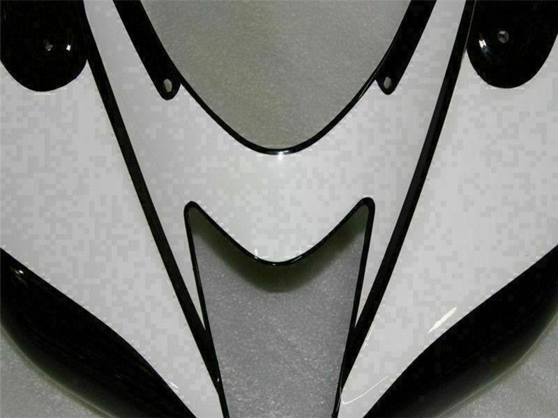 Purchase 2007-2008 Black White Kawasaki ZX6R Motorcycle Fairings UK