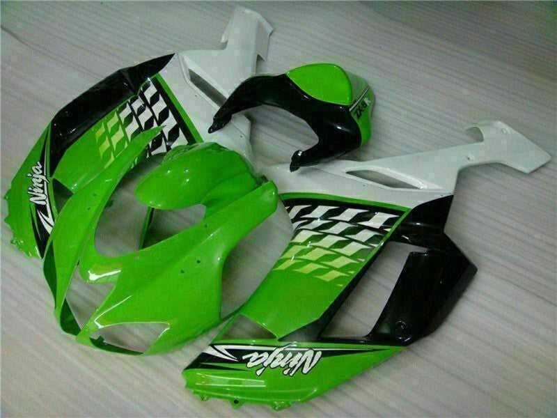 Purchase 2007-2008 Green White Ninja Kawasaki ZX6R Motorcycle Fairings UK