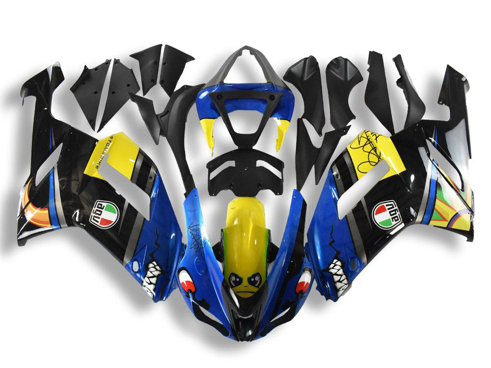2007-2008 Kawasaki Ninja ZX6R Blue Shark Fairing Kit