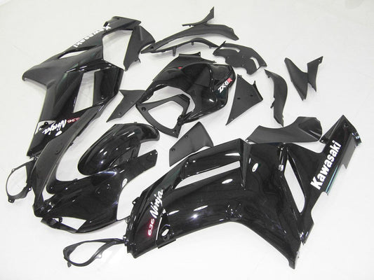 2007-2008 Kawasaki Ninja ZX6R Glossy Black Fairing Kit