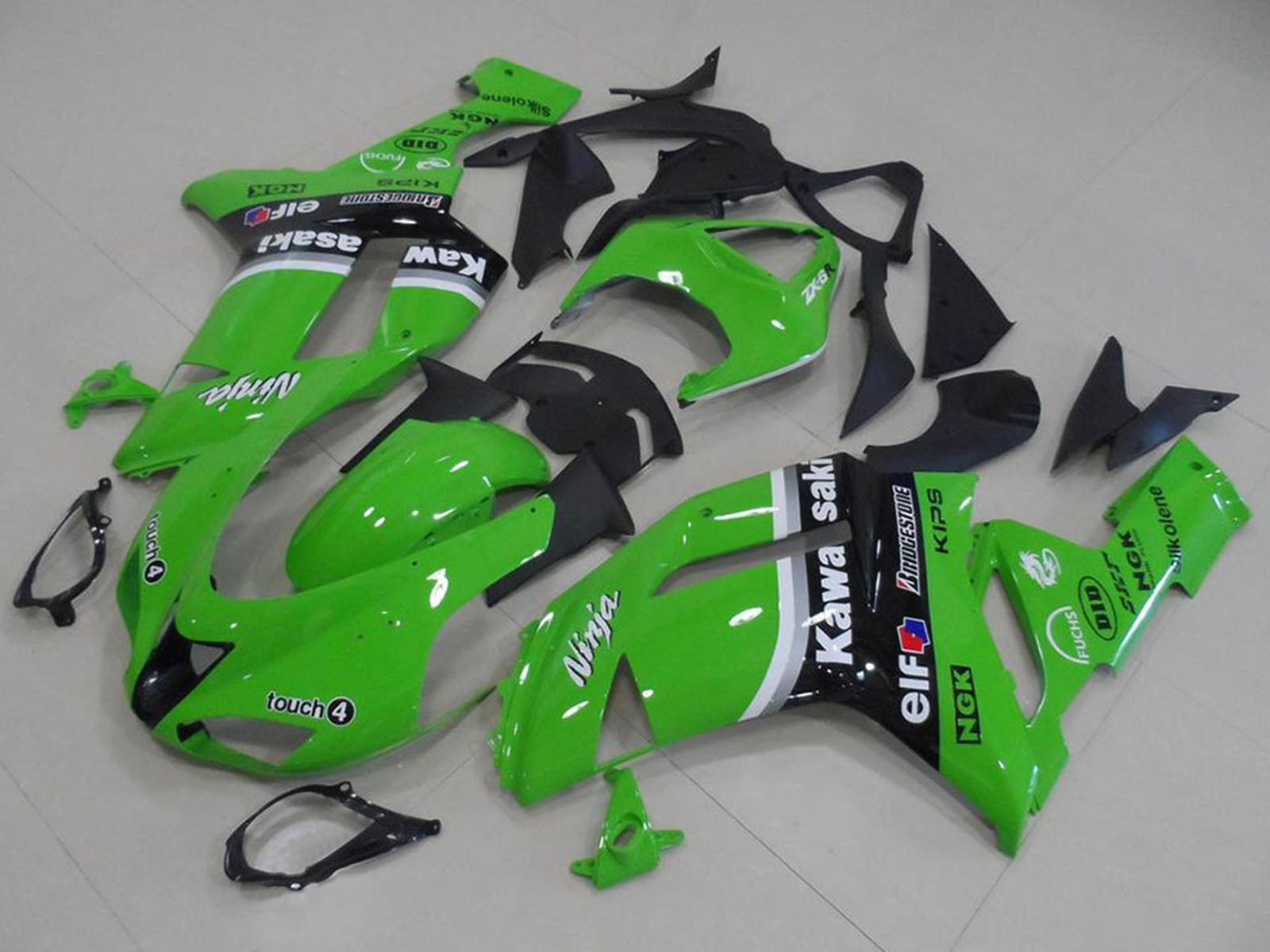 2007-2008 Kawasaki Ninja ZX6R Green Arrow Fairing Kit