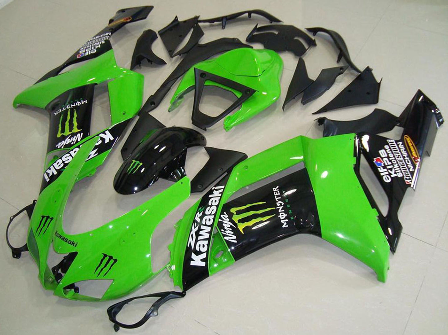 2007-2008 Kawasaki Ninja ZX6R Monster Green Fairing Kit