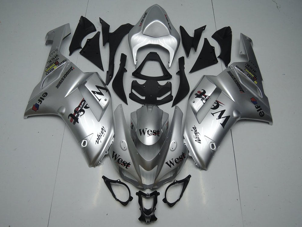 2007-2008 Kawasaki Ninja ZX6R Silver West Fairing Kit