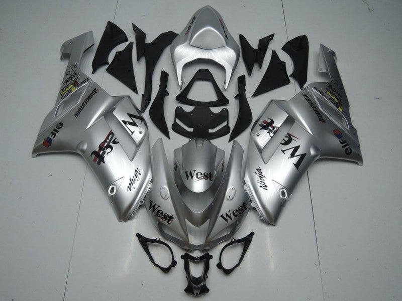 Purchase 2007-2008 Silver West Kawasaki ZX6R Motorcycle Fairings UK