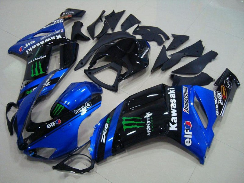 Purchase 2007-2008 Blue Monster Kawasaki ZX6R Motorcycle Fairings UK