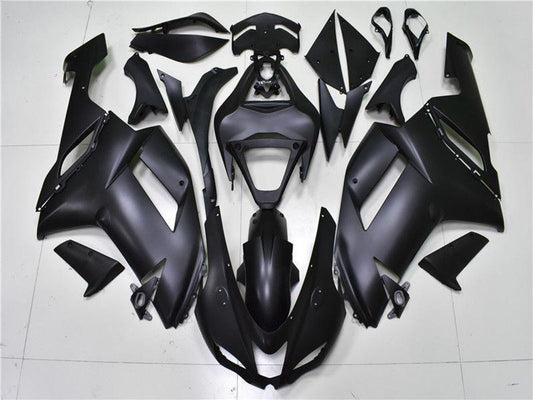 2007-2008 Kawasaki ZX6R Matte Black Fairing Kit