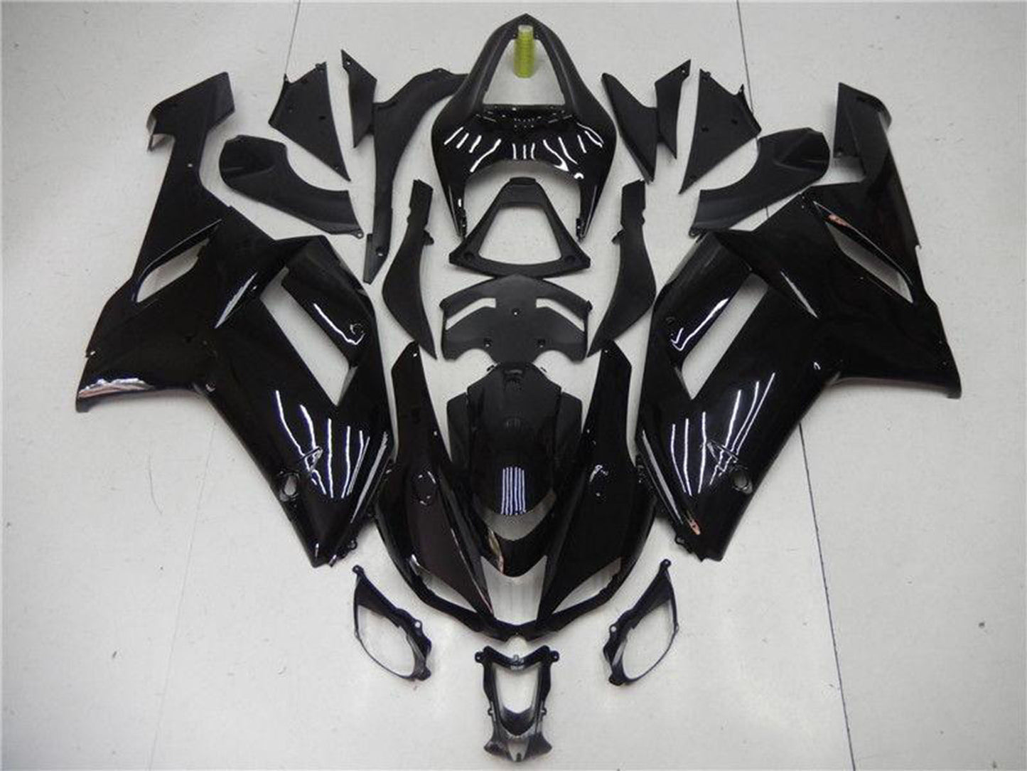 2007-2008 Kawasaki ZX6R Glossy Black Fairing Kit