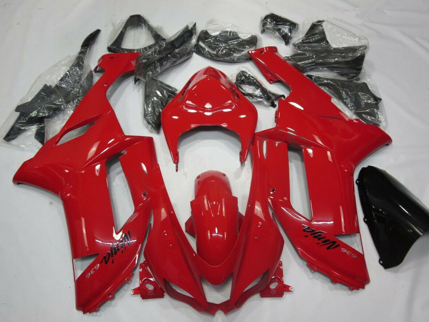 2007-2008 Kawasaki ZX6R Red Fairing Kit