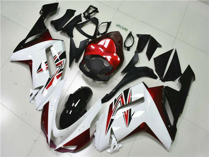 Purchase 2007-2008 White Black Red Kawasaki ZX6R Motorcycle Fairings UK