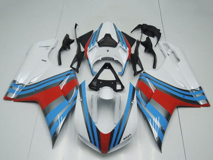 2007-2012 Ducati 1198 / 1098 / 848 Blue White Red Fairing Kit