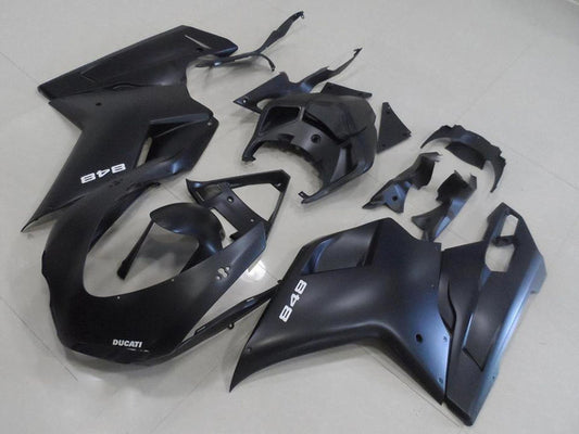 2007-2012 Ducati Ducati 848 1098 1198 Matte Black With White 848 Fairing Kit