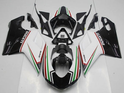 2007-2012 Ducati 1198 / 1098 / 848 Black Green and White Fairing Kit