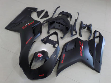 2007-2012 Ducati 1198 / 1098 / 848 Matte Black Red Sticker Fairing Kit