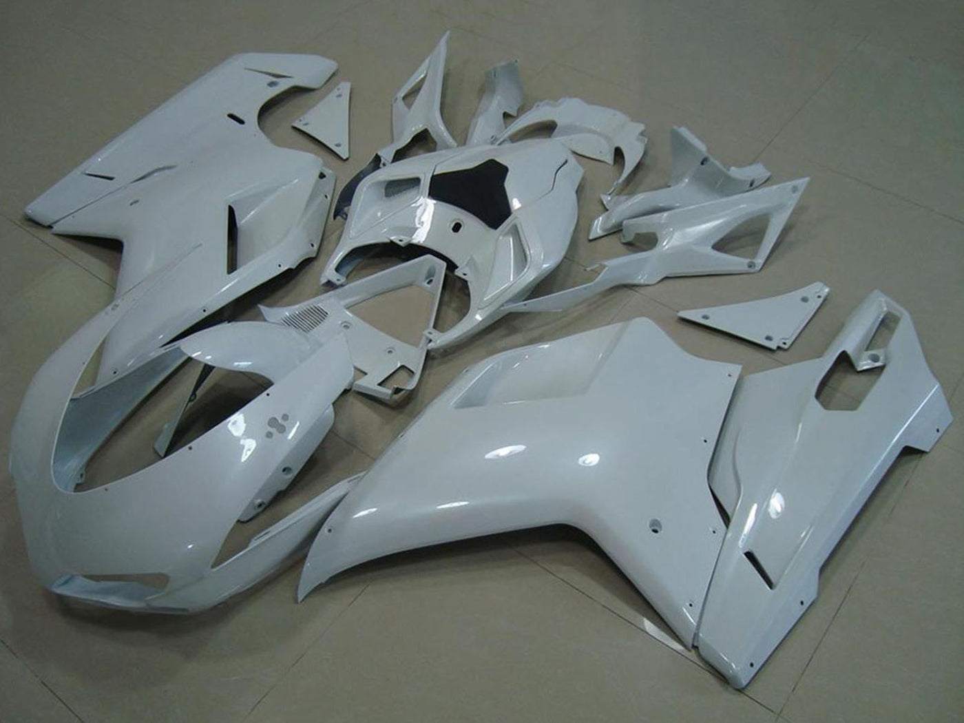 2007-2012 Ducati Ducati 848 1098 1198 Glossy White Fairing Kit