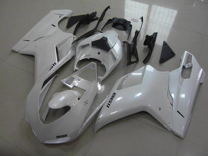2007-2012 Ducati 1198 / 1098 / 848 Pear White Black Decals Fairing Kit