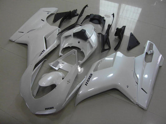 2007-2012 Ducati Ducati 848 1098 1198 Pear White Black Decals Fairing Kit