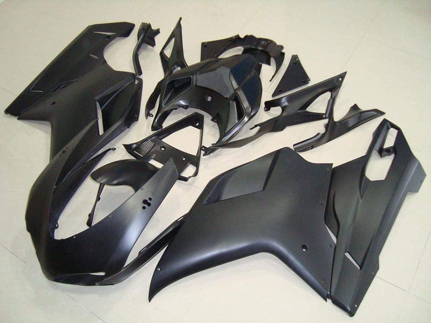 2007-2012 Ducati Ducati 848 1098 1198 Matte Black No Sticker Fairing Kit