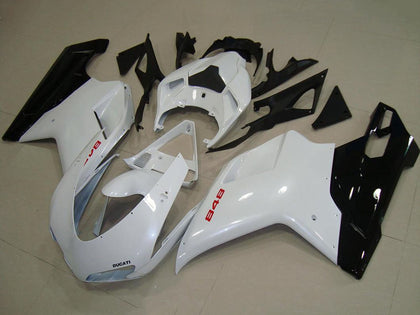 2007-2012 Ducati 1198 / 1098 / 848 Pearl White Black Fairing Kit
