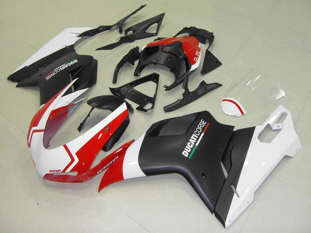 2007-2012 Ducati Ducati 848 1098 1198 Matte Black White Red Fairing Kit