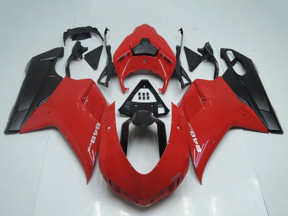 2007-2012 Ducati 1198 / 1098 / 848 Red with Matte Black Side Fairing Kit