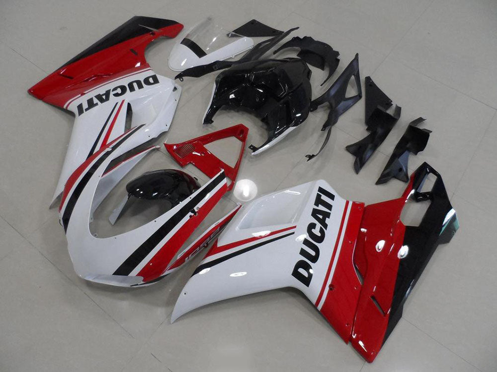 2007-2012 Ducati Ducati 848 1098 1198 Red White Black Fairing Kit