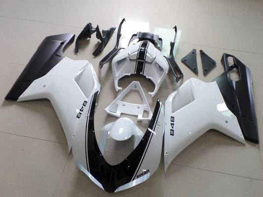 2007-2012 Ducati Ducati 848 1098 1198 White And Black Stripe Fairing Kit