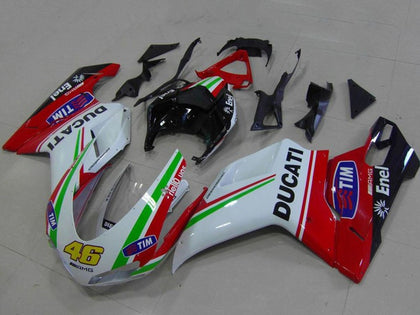 2007-2012 Ducati 1198 / 1098 / 848 Red White 46 Fairing Kit