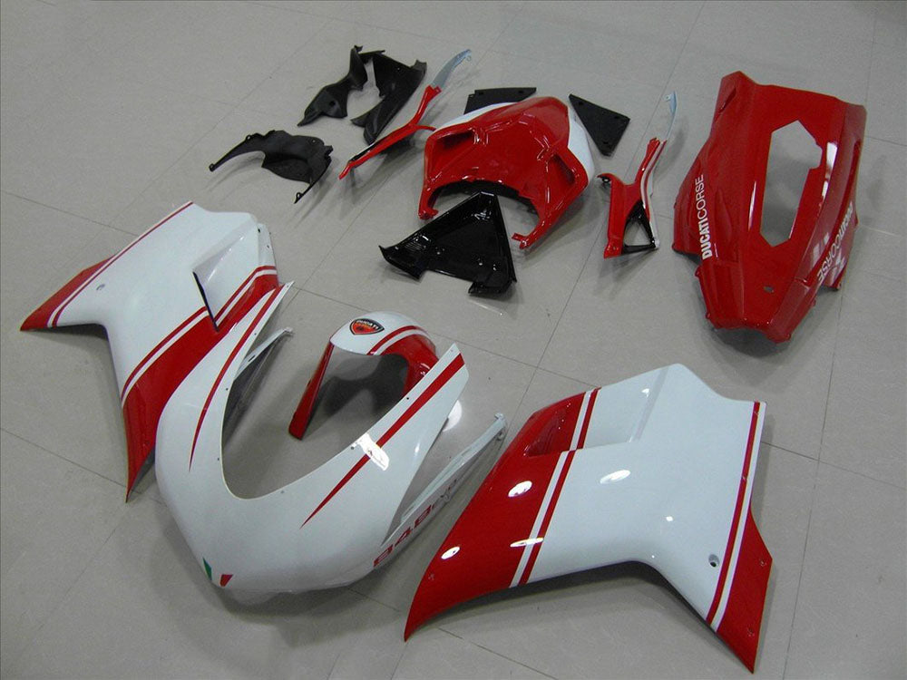 2007-2012 Ducati Ducati 848 1098 1198 White And Red Racing Version Fairing Kit